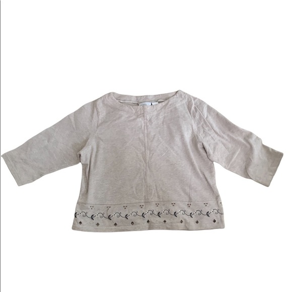 Liz Claiborne | Vintage Long Sleeve Crop Top Large Embroidered - Picture 2 of 9
